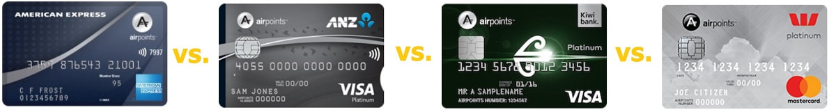 AMEX vs ANZ vs Kiwibank vs Westpac Airpoints Platinum Credit Cards