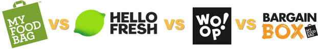 My Food Bag vs HelloFresh vs WOOP vs Bargain Box Comparison